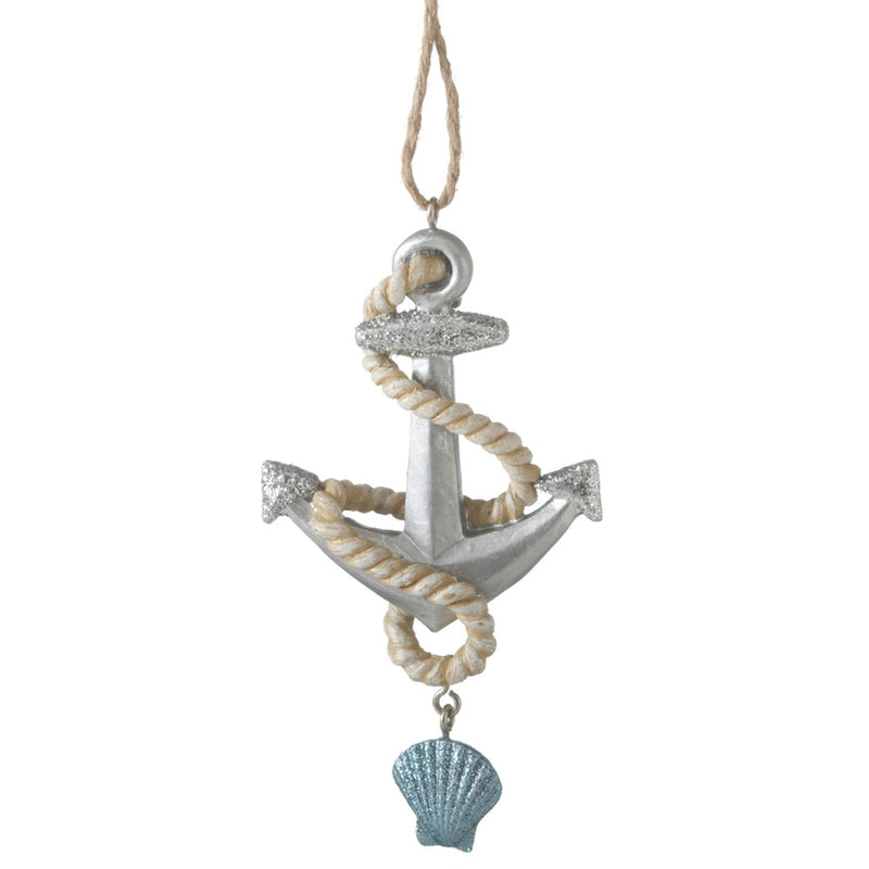 Anchor Ornament with Shell Dangle - The Country Christmas Loft