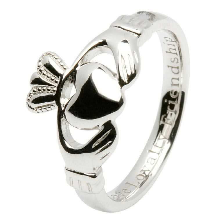 Ladies Claddagh Comfort fit Silver Ring - Size