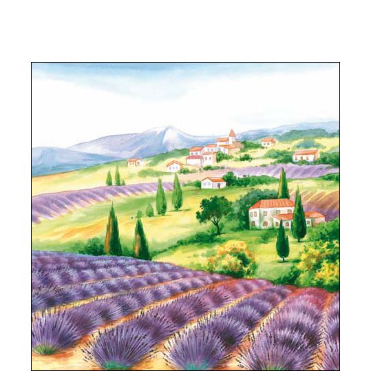 Paper Cocktail Napkin - Lavender Fields - The Country Christmas Loft