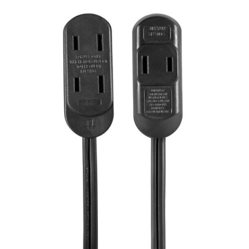 6FT 16AWG 2 Prong Black Indoor Household Extension Cord - The Country Christmas Loft