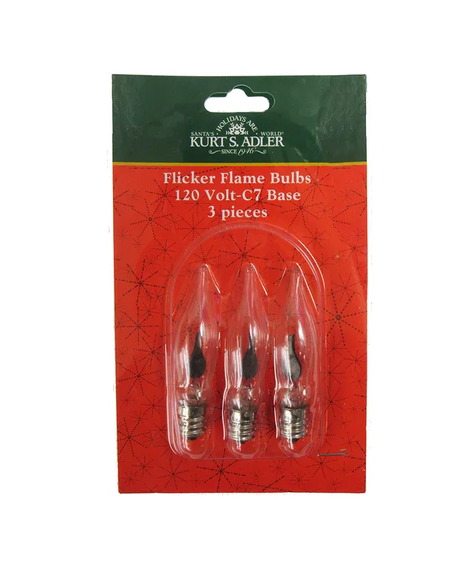 C7 Flicker Flame Bulb - 3 Pack - The Country Christmas Loft