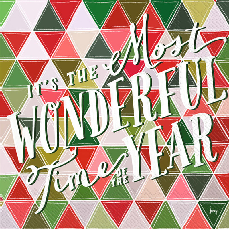 Wonderful Time - Cocktail Napkin - The Country Christmas Loft