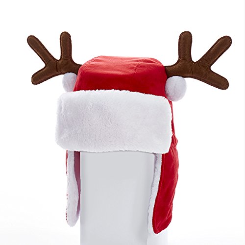 Red Santa Hat With Antlers - The Country Christmas Loft
