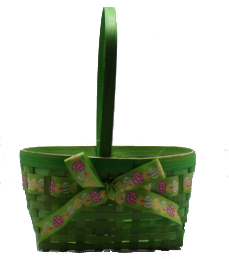 Easter Oval Bamboo Baskets - Medium Green - The Country Christmas Loft
