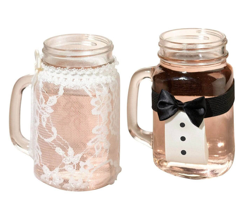 Bride and Groom Drink Glass Covers - The Country Christmas Loft