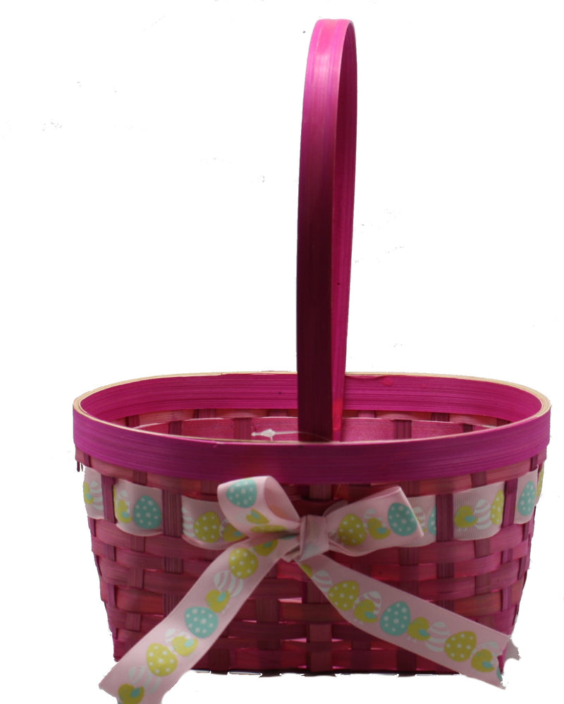 Easter Oval Bamboo Baskets - Medium Pink - The Country Christmas Loft