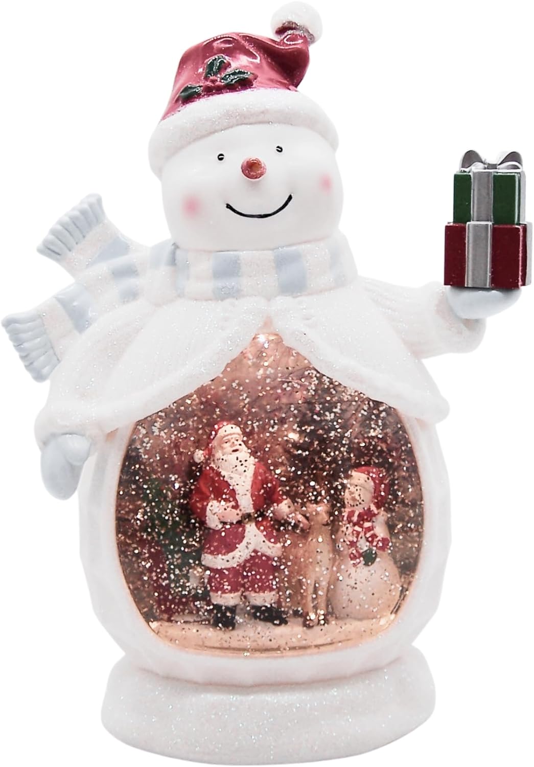 CBC Christmas Snowglobe Palla Di Neve Di Natale Con Sacra Famiglia - 6 Cm - Decorazione Bianco Sporco
