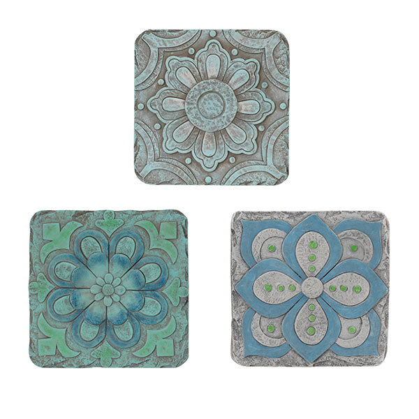 Square Floral Stepping Stone - - The Country Christmas Loft