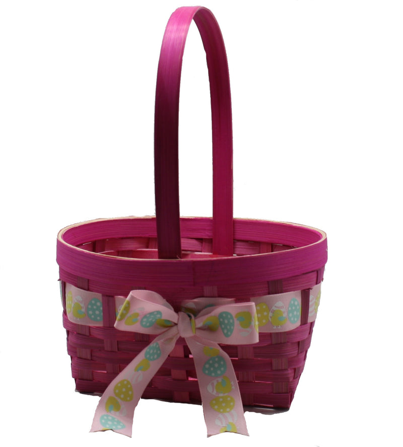 Easter Oval Bamboo Baskets - Small Pink - The Country Christmas Loft