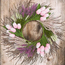 Tulip Heather Wreath on Natural Twig Base