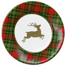 Reindeer Tartan Red Dinner Plates - 8 Per Package - Housewares >> Paper Goods - by Caspari