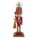 Hollywood Nutcrackers  Lighted Animated Musical Soldier Water Globe Hat - Red and Green