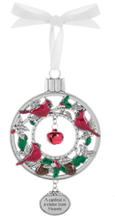 Jingle Bell Ornament - A Cardinal Is A Visitor From Heaven