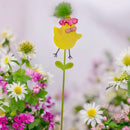 15 Inch Metal & Wood Spring Stake - Yellow Chick