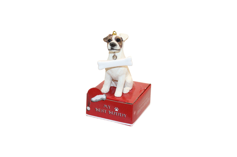 Jack Russell with Bone Ornament