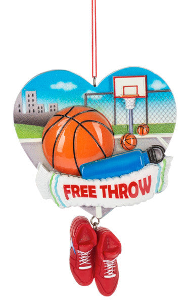 Free Throw Heart Ornament - Basketball