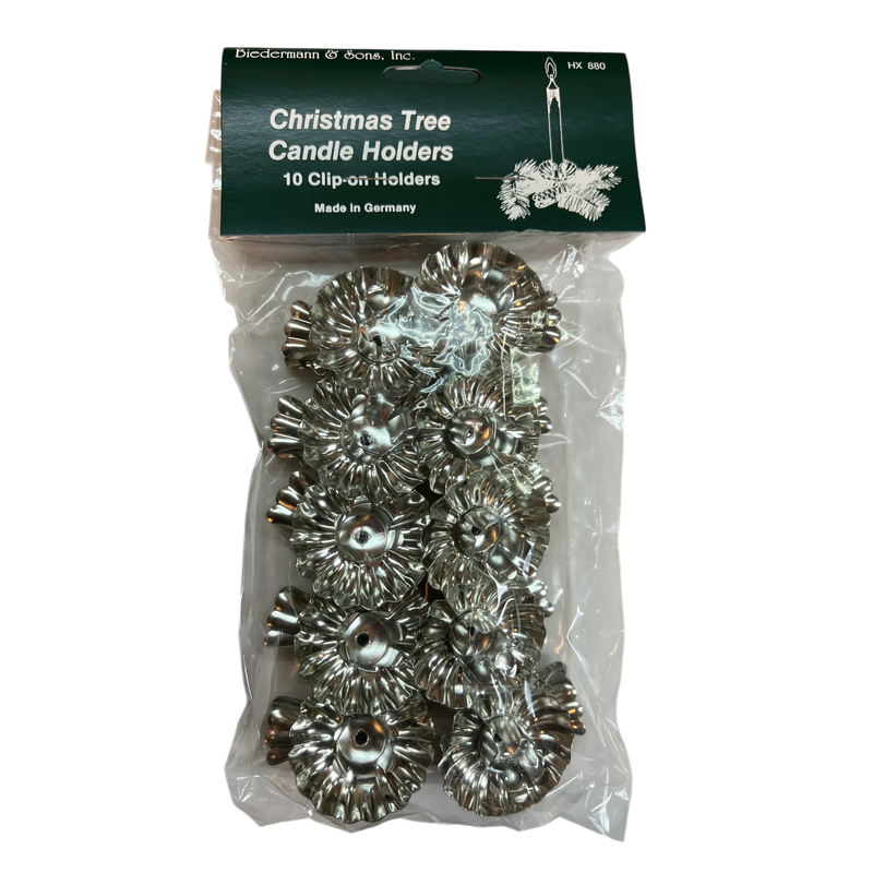 Silver Clip-on Candle Holders - Set of 10