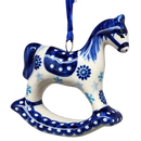 Rocking Horse Ornament - Blue Meadow Pattern