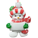 Snow Kid Ornament - Girl - Striped Hat