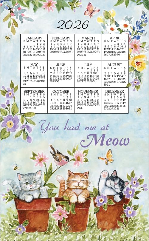 2026 Linen Calendar Towel - Sweet Kittens