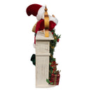 Charming Santa with LED Fireplace Mantle - 17 Inches