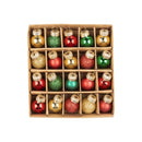 20 Mini Glass Ornaments -Multi Color - Shiny, Matte, Glitter
