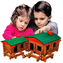 All Wooden 200-Piece Log Cabin Building Set