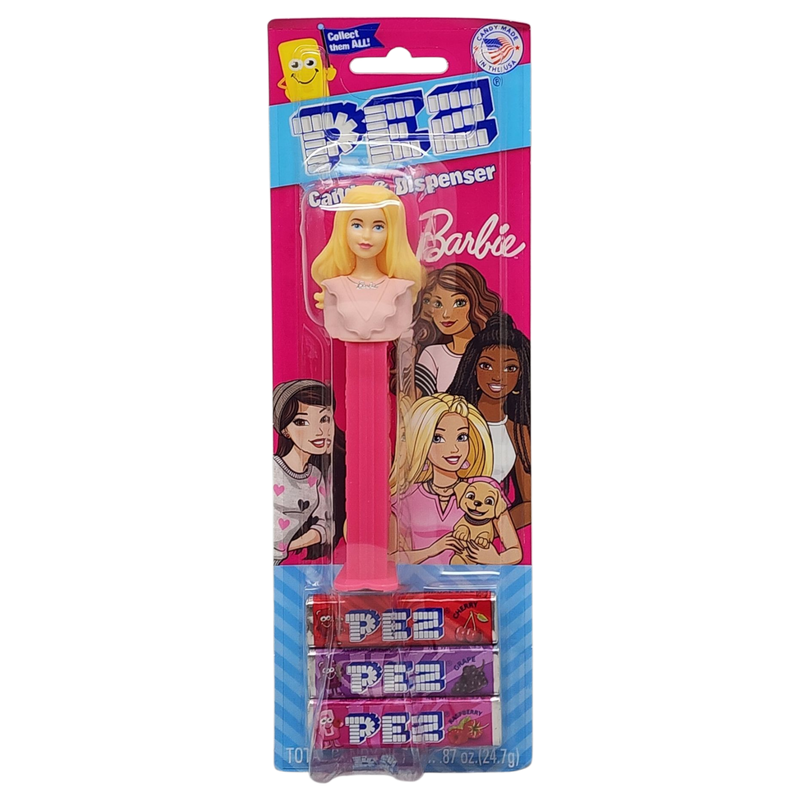 Pez Barbie Dispenser with 3 Candy rolls - Blond Barbie