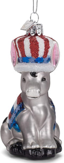 Nobel Gems Political Glass Ornament - Democratic Donkey - Christmas >> Ornaments >> Glass - by Noble Gems - view 2