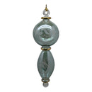 Sage Green Stacked Sphere Ornament with Etched Design
