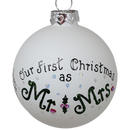 Christmas Keepsake Glass Ornament - First Christmas as Mr and Mrs