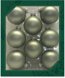 Christmas By Krebs 2 5/8 Glass Balls - Silver Caps - Sage Green Velvet - 8 Pack - Christmas >> Ornaments >> Glass - view 2