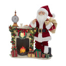 Charming Santa with LED Fireplace Mantle - 17 Inches