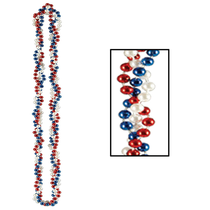 Red White And Blue Braided Beads