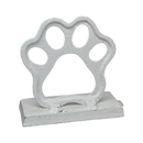 Cast Iron Paw Print Stocking Holder - White