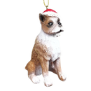 Dog in a Santa Hat Ornament - Pit Bull