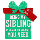 Sibling Gift Box Red & Green Ornament