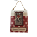 Pet Photo Frame Ornament - Woof! means Happy Howlidays