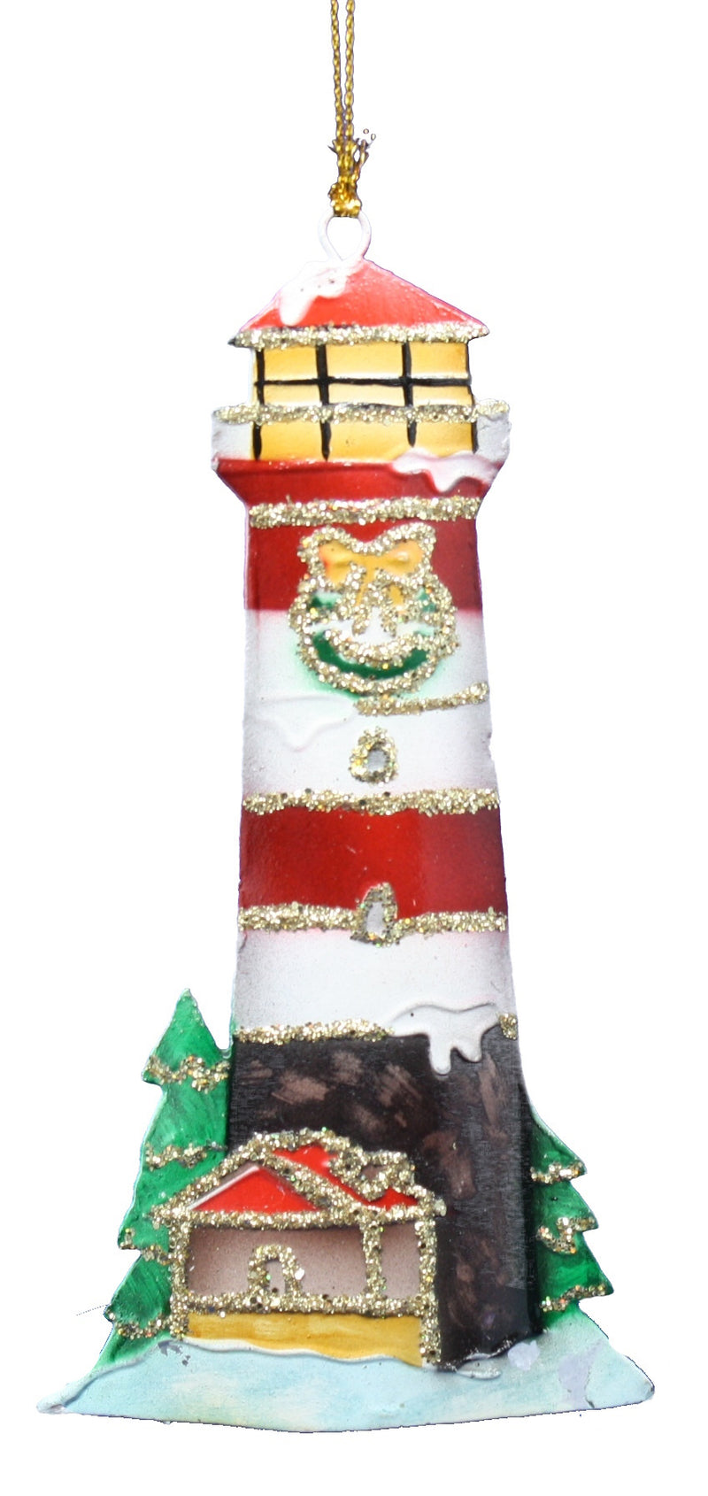 Tin Lighthouse Ornament - - The Country Christmas Loft
