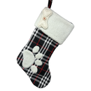 Plush Plaid Pet Stocking  Black and White - Christmas >> Stockings - by Tii Collections