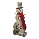 Lighted Log-Style Snowman Figurine - Tree