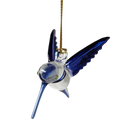 Feeding Hummingbird - Blue/Blue/Blue - Egyptian Glass Ornament