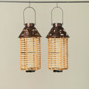 Solar-Powered Metal and Rattan Lantern - - Home & Living >> Lighting >> Lamps - by Gerson