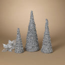 Glimmering Silver Cone Trees - 3 Piece Set