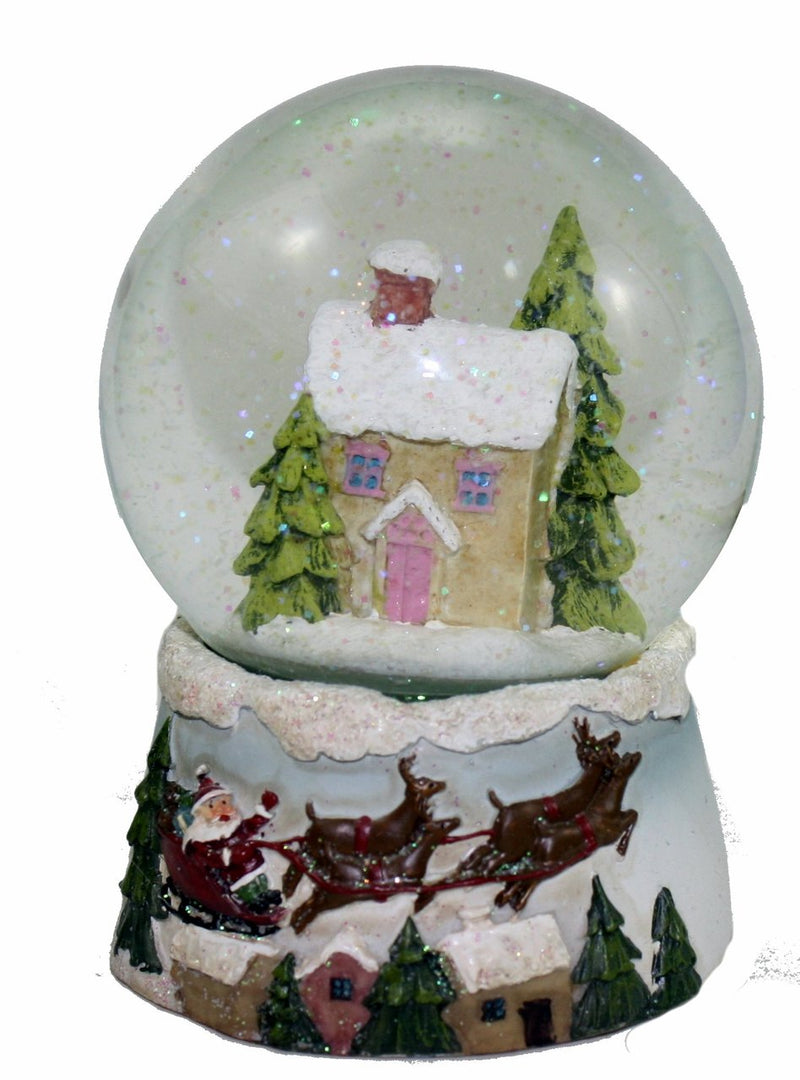 Large Resin Snowman Water Globe - Green - The Country Christmas Loft