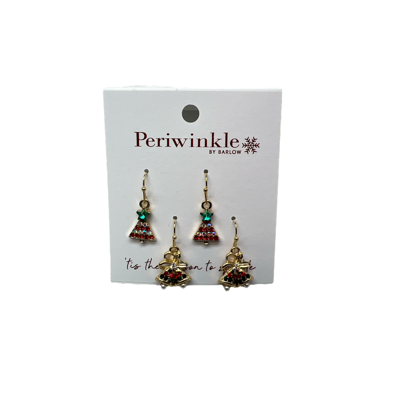 Crystal Trees and Bells Earrings