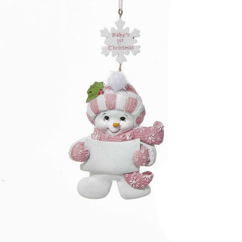 Baby's 1st Christmas Snow Baby Girl Ornament - The Country Christmas Loft