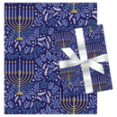 Foil-Accented Hanukkah Wrap (Navy) - 25 sq. feet
