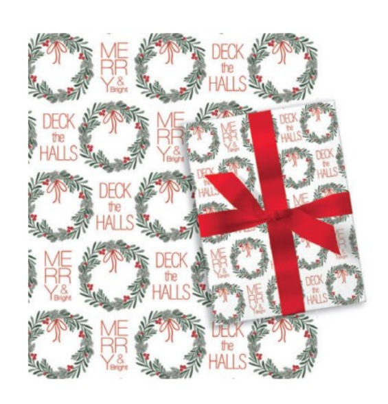 Classic Wrapping Paper - 80 Square Feet - Wreath and Phrase