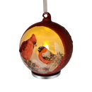 Cardinal LED Lighted Glass Ornament - 2 Birds